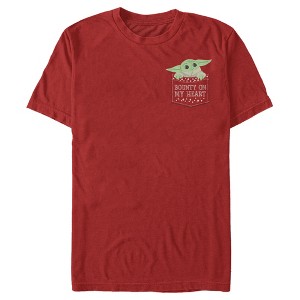 Men's Star Wars The Mandalorian The Child Bounty Heart Pocket T-Shirt - 1 of 4