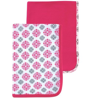 Yoga Sprout Baby Girl Cotton Swaddle Blankets, Pink Medallion, One Size
