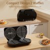 YASHE Double 6-Inch Waffle Maker, 1400W, stainless steel, non-stick plates, temperature control, cool-touch handles — perfect for breakfast and snacks - 2 of 4