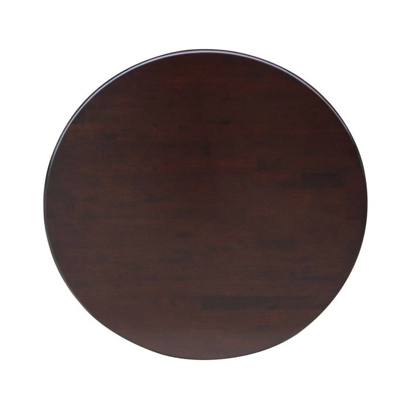 30" Round Top Pedestal Height Table Dark Brown - International Concepts, 4 of 6