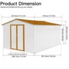 GDFStudio Frank Modern 10x12 FT Metal Outdoor Storage Shed with Padlock - 3 of 4