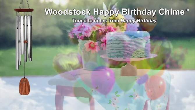 Woodstock Windchimes Happy Birthday Chime, Wind Chimes For Outside, Wind Chimes For Garden, Patio, and Outdoor Décor, 22"L, 2 of 9, play video