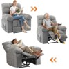 Rocking Recliner Chair with Massage and Heat Function, Ergonomic Breathable Fabric,2 Side Pockets  ,for Living Room,Bedroom - 3 of 4