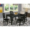 HomeStock 5-Piece Rectangle Black Finish Solid Wood Top Dining table with 4 Chairs - 2 of 4