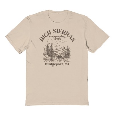 Rerun Island Men's High Sierras Backpacking Tours Blidgeport California Short Sleeve Graphic Cotton T-shirt