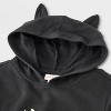 Baby Halloween Cat Hooded Romper - Cat & Jack™ Black - 3 of 4