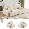 Mocamel memory Foam 2-Seater Sectional Sofa Pet-Friendly Corduroy Deep Loveseat No Assembly - 3 of 4