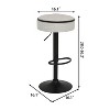 Grungis Round Faux Leather Swivel Bar Stools with Footrest Set of 2,Counter Stools with Adjustable Height,Kitchen Chair for Kitchen Island - 3 of 4