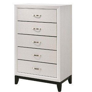 ORRD Contemporary 5-Drawer Tall Chest - Gray Finish Wooden Dresser with Metal Pulls for Bedroom Storage Organization - 1 of 4
