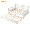 Full Size Daybed With Twin Trundle, Wooden Full Size Daybed Bed Frame With Rails For Bedroom Living Room No Box Spring Needed - 2 of 4