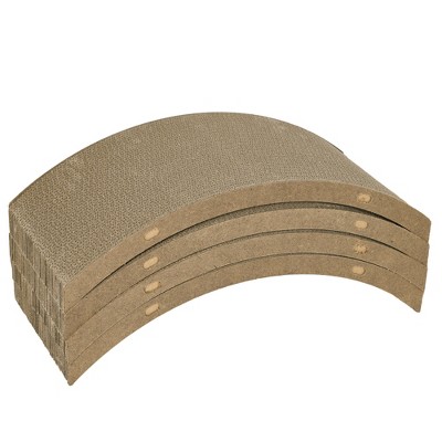 Skyzone 4-Pack Brown Corrugated Cardboard Cat Scratcher Pads: Wheel Replacement & Home Use, Protects