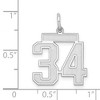 Black Bow Jewelry Sterling Silver, Jersey Collection, Medium Number 34 Pendant - 4 of 4