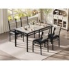 Garvee Dining Table Set for 4 with Wood Table Top and 4 Upholstered Chairs for Small Space, Kitchen, Apartment, Rustic Gray - 2 of 4
