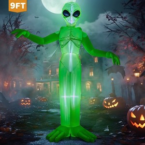 Joyfy 9 FT Tall Halloween Inflatable Giant Alien Decoration with Built-in LEDs for Halloween Indoor Outdoor Yard Garden Lawn Holiday Party Decoration - 1 of 4