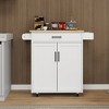 Kitchen Island with Adjustable Shelves, 1 Drawer and 2 Doors - 2 of 4