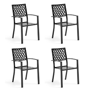 Captiva Designs Outdoor Patio Dining Chairs with Powder-coated Steel Frame - 1 of 4