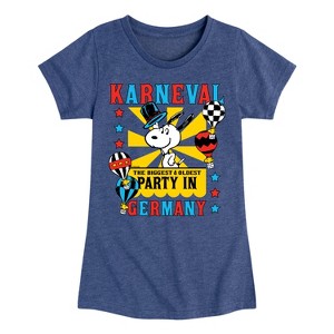 Girls' - Peanuts - Karneval Biggest Oldest Party Germany Fitted Short Sleeve Graphic T-Shirt - 1 of 4