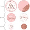 Big Dot of Happiness 16th Pink Rose Gold Birthday - Happy Birthday Party Giant Circle Confetti - Party Decorations - Large Confetti 27 Count - 2 of 4