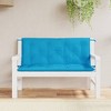 vidaXL Light Blue Garden Bench Cushions 2 pcs - Oxford Fabric, Water-Resistant, Indoor/Outdoor Use, Soft Hollow Fiber Filling 47.2"x19.7"x2.8" - 2 of 4