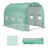 Outsunny Greenhouse Replacement Walk-in PE Hot House Cover with 12 Windows Roll-Up & Zipper Door - 4 of 4