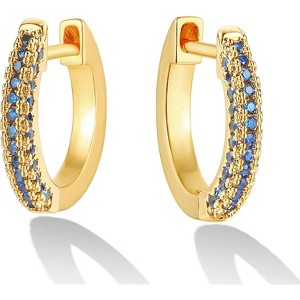Dremmy Studios CZ Huggie Hoop Earrings | 14K Gold Plated, Chunky & Minimalist Gift - 1 of 4