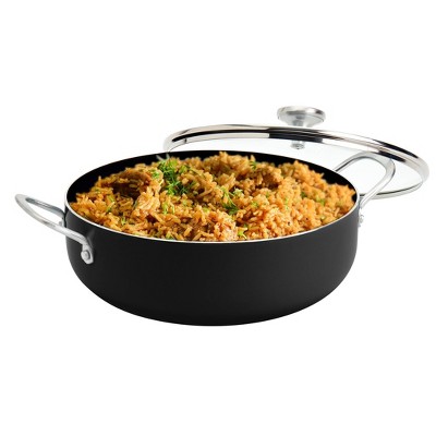 Infuse 6-Quart Black Nonstick Aluminum Caldero with Lid