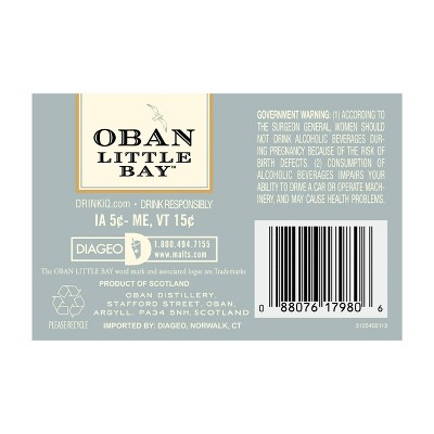 Oban Little Bay Single Malt Scotch Whisky - 750ml Bottle