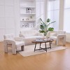 Nordic Modern Chenille Upholstered Accent Chair, 2-Seater Sofa with Plush Cushion, Armrests Chair for Living Room or Bedroom-Koiai - 2 of 4
