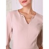 Hobemty Women's Flare V Neck 3/4 Sleeve Elegant A Line Midi Work Dress - 4 of 4