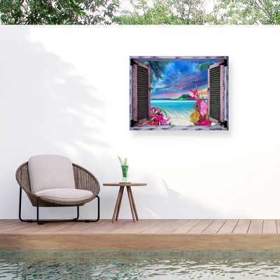 "Tropical Window to Paradise VII" Outdoor Canvas