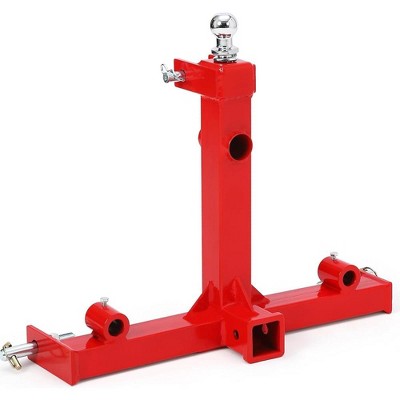 3 Point Gooseneck Trailer Hitch with 2" Receivers for Category 1 Tractors, 3000lbs Capacity 3 Point Quick Hitch Attachment