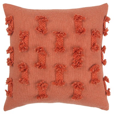 20"x20" Oversize Striped Square Throw Pillow Cover Orange - Rizzy Home