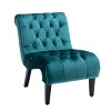 Syemin Accent Chairs Modern Velvet Armless Living Room Chair with Solid Wood Legs, Comfy Sitting Chair for Bedroom, Green, 22.83"*30.71"*33.86" - 2 of 4