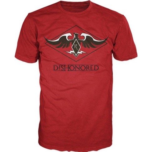 Dishonored Lord Regent s Bird Crest Men s Red Crew Neck Print T