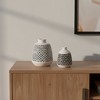 HomeRoots Set of Two Black And White Ceramic Round Table Vases - 2 of 4