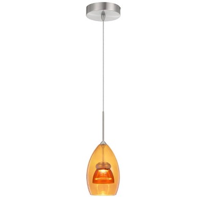 4.25" Integrated LED Dimmable Double Glass Mini Pendant Amber and Yellow - Cal Lighting