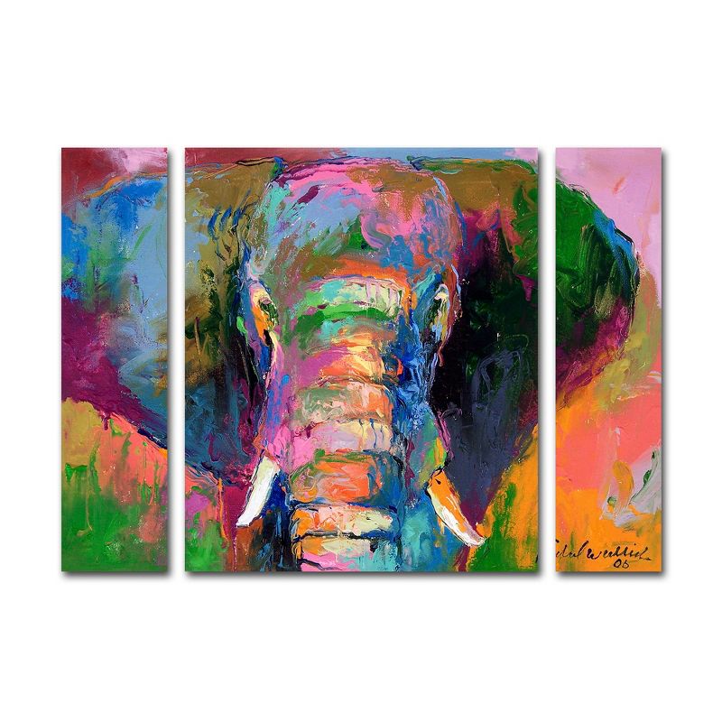 Trademark Fine Art - Richard Wallich 'Elephant 2' Multi Panel Art Set Large, 1 of 4
