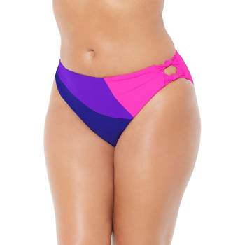 Swimsuits for All Women's Plus Size Romancer Colorblock Bikini Bottom