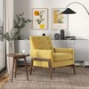 Christopher Knight Home Vic Modern Velvet Button-Tufted Backrest Armchair with Solid Wood Legs - 3 of 4