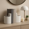 Decorative Pouch Bookends for Book Accessories - Minimalist Bookshelf Decor, Book Accessories, or Home Library Accent - Set of 2, 6", White - 3 of 4