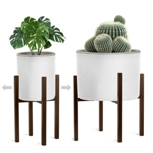Sorbus Adjustable Metal Plant Stand – Mid Century Style Flower Pot Holder, 10 to 16 Inches Planter Stand for Modern Home Décor, Houseplants - 1 of 4