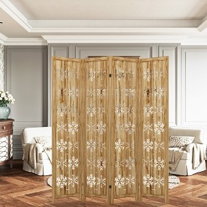 Dovelina 67"H Wooden Foldable Room Divider Panels Freestanding Room Privacy Screen - 1 of 4