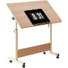 Coucheta 34.25'' Height Adjustable Mobile Desk, Sit to Stand Workstation with Wheels, Folding Tabletop Computer Desk - 3 of 3