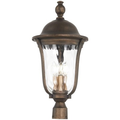 Minka Lavery Industrial Outdoor Post Light Fixture Tavira Bronze 26 1/4" Clear Seedy Glass for Exterior Barn Porch Yard Patio