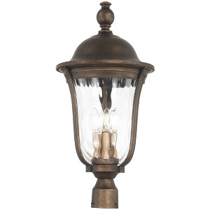 Minka Lavery Industrial Outdoor Post Light Fixture Tavira Bronze 26 1/4" Clear Seedy Glass for Exterior Barn Porch Yard Patio - 1 of 3