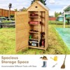 Acekool 63" Outdoor Wooden Storage Shed, Waterproof Vertical Garden Cabinet, 3 Shelves, Lockable Doors, Space-Saving Tool Organizer for Patio Yard - 2 of 4