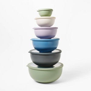 12pc (Set of 6) Plastic Mixing Bowl Set with Lids - Figmint™ : Target