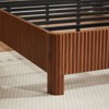 SEVOBAL Bedroom Furniture Bed Frame Queen Size Iron MDF Wooden Corrugated Curved Lines Sturdy No Box Spring for Family, Brown, 49.61"*26.57"*7.87" - 4 of 4