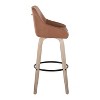LumiSource Set of 2 Hannah Barstools Whitewashed PU/Black Metal - 3 of 4