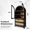 FONTOI 60" / 63" Arched Storage Cabinet with Glass Doors & Rattan Drawers, 5 Tier Display Cabinet for Living Room, Kitchen, Dining Room - 3 of 4